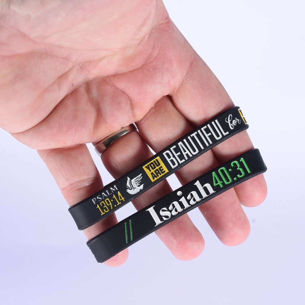 SET OF 2 CHRISTIAN WRISTBAND FOR GUYS OR GIRLS RELIGIOUS BRACELET JEWELRY